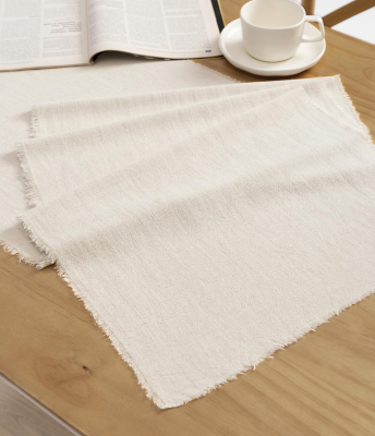Table Runner Long Slub Texture Cotton Linen Table Runner for Rustic Home Decorations Dining Room