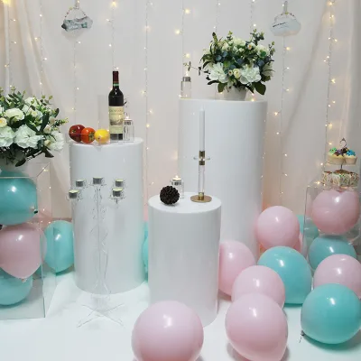 Jumbo Acrylic Round Plinths Display Acrylic Wedding Set of 5