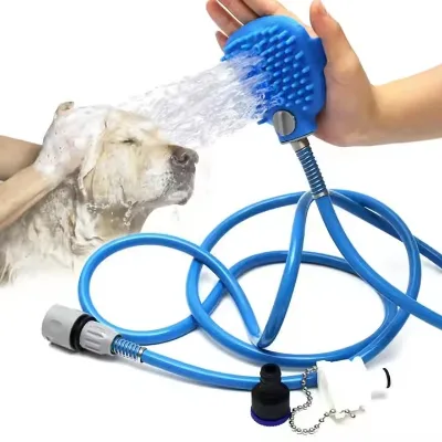 Pet Grooming Artifact ABS Small Animal Bathing Nozzle and Brush for Bathing and Cleaning Dogs Cats for Bathroom Use