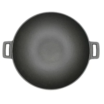 High Quality Chinese Style 30Cm Big Cast Iron Pre-Seasoned Outdoor Wok With Vegetable Oil