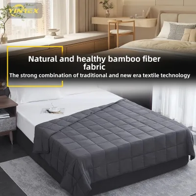 Factory-direct Supply of Custom-made Double-sided Stitched Bamboo-fiber Weighted Blankets for Spring and Autumn Solid Color