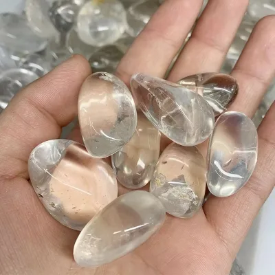 Bulk Wholesale Polished Gemstones Clear Quartz Crystal Tumble Healing Crystals Tumbled Stones