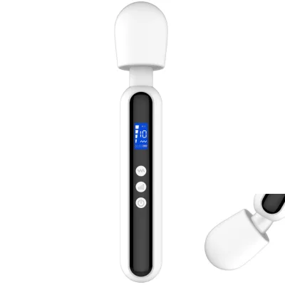 10 Vibration Modes LED Liquid Crystal Display AV Vibrator Medium 4-speed USB Charging Waterproof Female Masturbator Adult Fun
