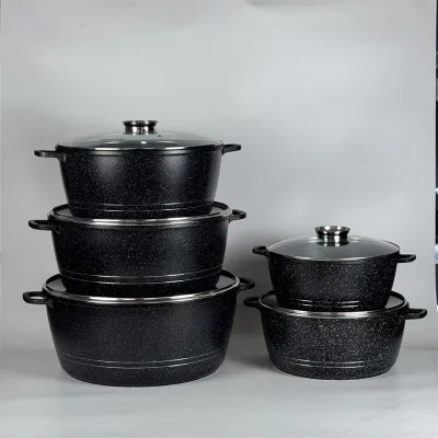 New Arrival Cookware Set Non-Stick Granite Heavy Duty Cast Casarole 32 to 46 cm Big Pot for Cooking Restaurant