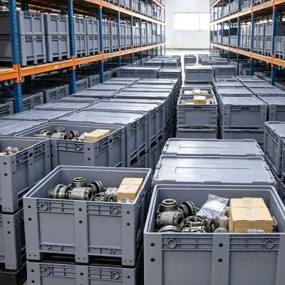 Reusable Large Plastic Pallet Bin Forklift Compatible Closed Side Pallet Box for Bulk Goods Handling