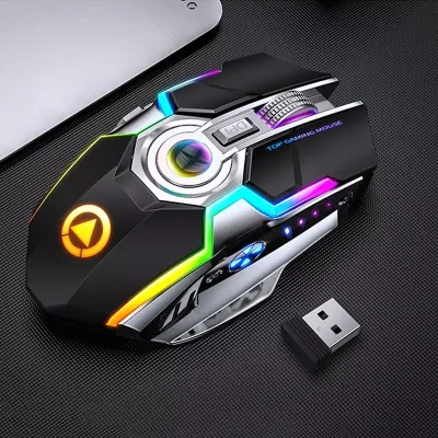 Rechargeable Wireless Mouse Silent 1600 DPI Ergonomic 7 Button RGB LED Backlight 2.4G USD Optical Quiet Computer Accessory Mouse
