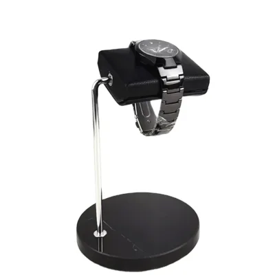 Experienced Factory Supply PU Leather Nature Round Marble Watch Display Rack Jewelry Shops Counter Display Tool