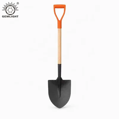 Gemlight Heavy Duty D-Handle Spade Shovel 6075 Blade Angle Sharp Point Carbon Steel 1 Year Warranty Water-Resistant Wooden