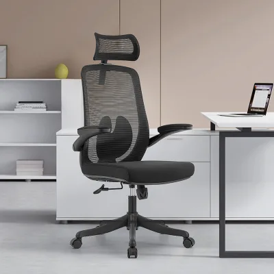 Modern Design Foshan Black Fabric Reclining Office Chair with Metal Leg for Living Room & Office Furniture