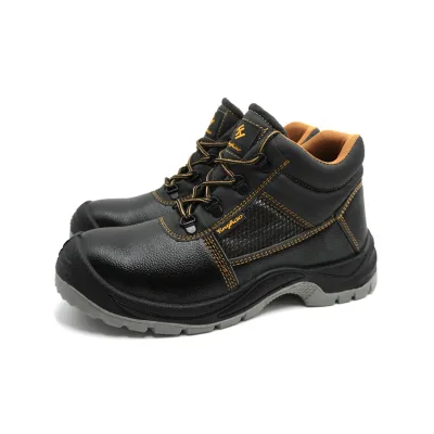 Construction Anti-puncture Iron Toe Puncture-resistant Plate Industrial Men Safety Leather Work Shoes