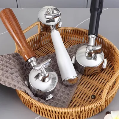 58mm Stainless Steel Coffee Espresso Portafilter With Double Spouts, Filter Basket and Wood/Plastic Handle ( Fit for E61)