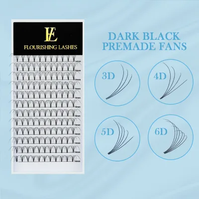 Pre-made Volume Fan Eyelash Extensions 0.07 0.10 mm Pre Made Volume Fans Silk Mink Eyelash