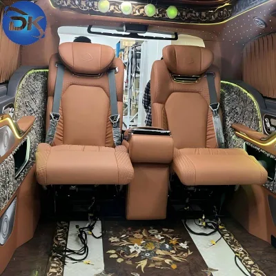 Dingkong Vito Luxury Auto Seats Full Set for Mercedes Vito W447 Rear Seat with Table Leather & Aluminum Customized