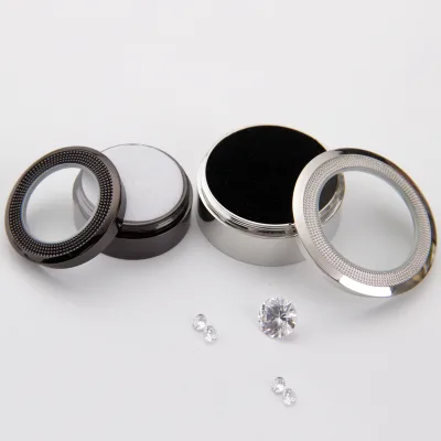 High Scale Large Metal Diamond Glasses Display Box Black Loose Gemstone Jewelry Container Modern 4*4*17cm