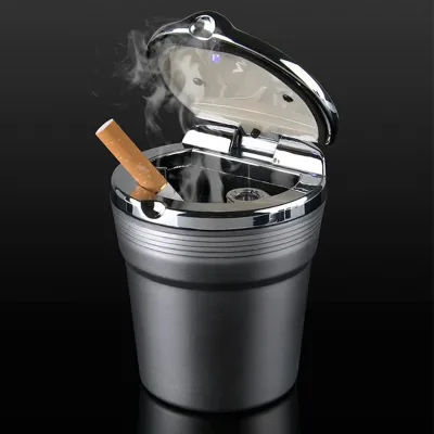 Ssangyong Rexton Kyron Korando Car Logo Ashtray LED Light Trash Box Creative Personality Car Sign 14121 Business Style