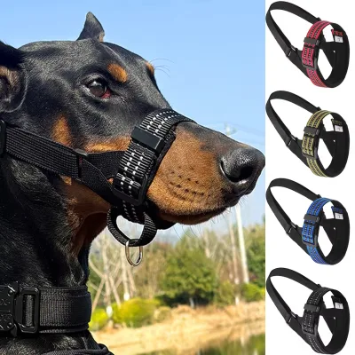 Luxury Nylon Dog Muzzle Adjustable Loop Anti-Biting Barking Breathable Drinkable Double Layered Tweed for Small Medium Large