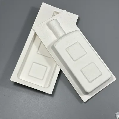 High Quality Compostable Red Wine Bottle Pulp Packaging Paper Tray Wine Bottle Lining Paper Pulp Tray
