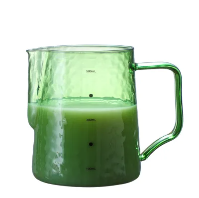 Wholesale Custom logo Milk Frothing Pitcher Jug 500ML Heatproof Pot Glass Coffee Tools Cup for Latte Art