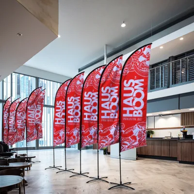 Custom Outdoor Advertising Backpack Soccer Logo Banner Promotional Beach Feather Flags