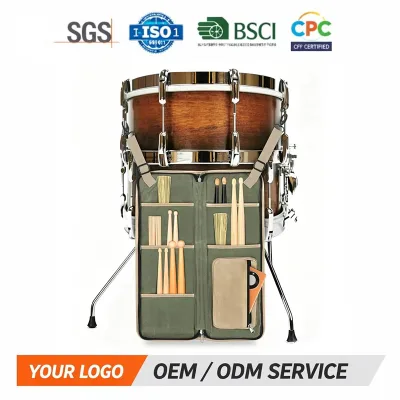 Canvas Soft Carry Drumsticks Bag Holder Large Capacity Hangable Portable for Drumsticks Brushes Mallets