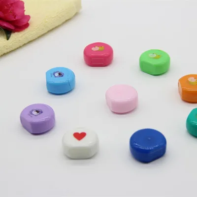 Colorful Mini Circle Kids Dental Floss with Strawberry Flavor 10m Factory Wholesale Bulk or Blister Card Can OEM