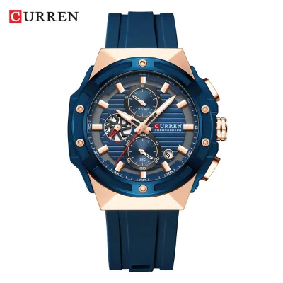 Customization Hot Dial Watches Luxury Quartz Men Watch Silicone Strap Multifunctional Classic Luminous Waterproof Men's Watch