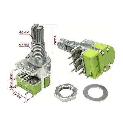 Dual Gang Potentiometer 8 Pin DB-120GS RV12 I Type Audio Volume Control 10K 20K 50K 100K B Taper