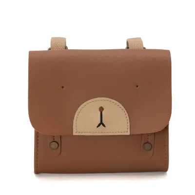 Cute Vintage Lady Design PU Leather Kids Backpack Children School Bag Adjustable Shoulder Strap Mini Daypack Daily Use