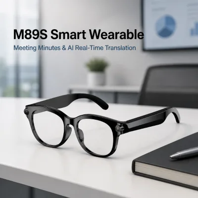 M89S AI Smart Glasses 8MP Camera Voice Assistant WiFi6 BT4.2 AI Translation LED Flashlight 39g