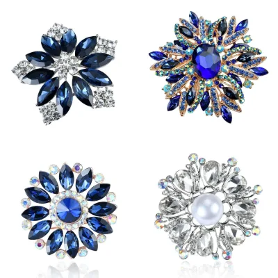 Wholesale Hot Sale Luxury Women's Crystal Rhinestone Round Brooches for Wedding and Casual Use Gifts