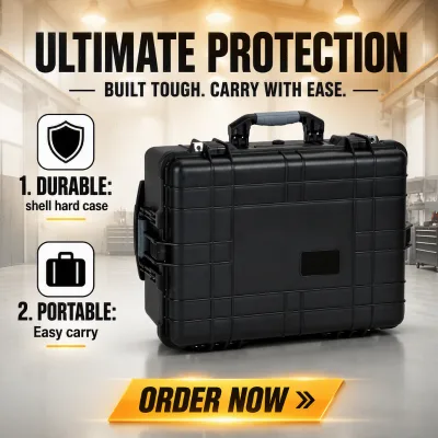 Large Tool Transport Protection Case Plastic Waterproof IP67 Shockproof Lightweight Wheel Trolley 790x595x365mm Outdoor Storage