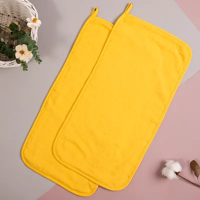 High Quality 100% Organic Cotton 6 Layers Solid Color Super Soft Bib and Muslin Burp Cloths Burping Towel for Baby