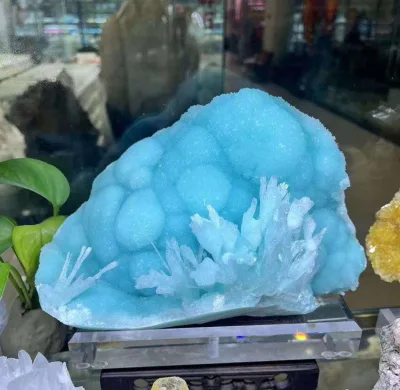 Wholesale Natural Rough Hemimorphite Crystal Gemstones Specimen Freeform Polished Crystal Specimen for Home Decoration