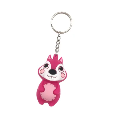 Wholesale Factory Made Custom Eco Friendly Colorful 3d Animal  Pvc Keychain Charm