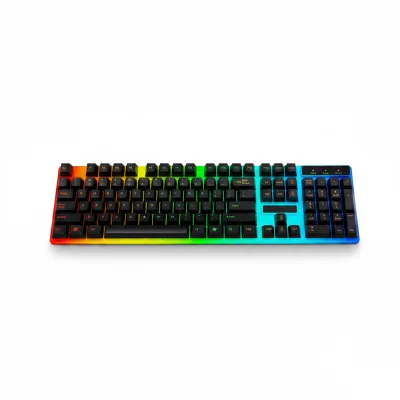 G21 Low MOQ 104 Keys Rainbow Backlit Full Key No Conflict Membrane Gaming Keyboard USB Type-C Hot-Swap Multimedia Keys