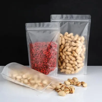Custom 250g 500g 1kg PET Bottom Flat Food Packaging Bags with Food Grade Zipper 8 Side Stand Pouch for Dried Fruits Nuts Packing