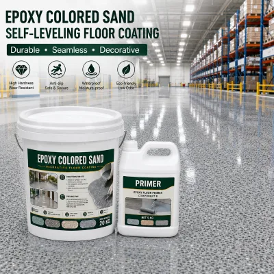 Wear Resistant Epoxy Colored Sand Self Leveling Flooring for Workshop Underground Parking and Logistics Center