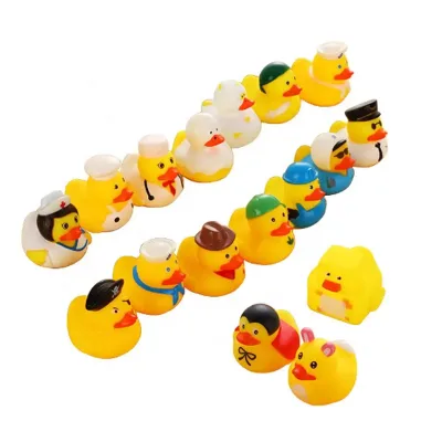 Wholesales Hot Custom Kids Bulk BB Whistle Sound Floating Big Small Mini PVC Family Baby Large Rubber Yellow Duck Bath Toys