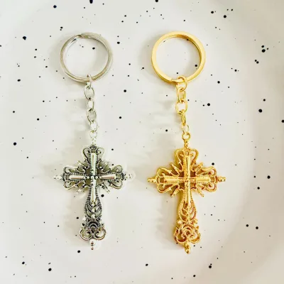 Catholic Cross Keychain Key Chain Keyring Purse Charm