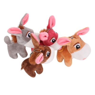 Soft Cartoon Mule Donkey Stuffed Animal Plush Toy Donkey Key Chain Bag Pendant Doll Mule Paw Machine Wedding Throwing Doll Decor
