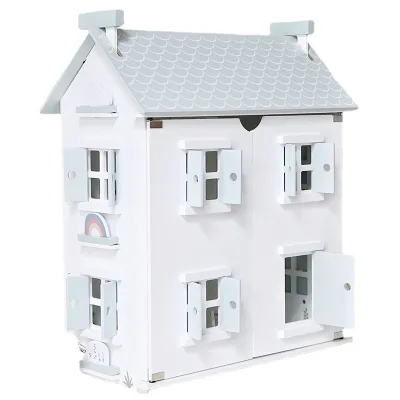 Wooden DIY Doll House Set Mini Fashion Model Furniture Kids Educational Pretend Play Toy Cartoon Accessories Ages 2-14+ Unisex
