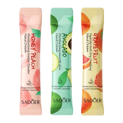 OEM Fruity Travel Hand Cream Peach Whitening Moisturizing and Tender Stick Pack for Autumn and Winter