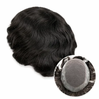 Factory Price Men's Toupee Australia Base Lace Center PU Perimeter 8x10 Inch Human Hair Replacement Systems for Men