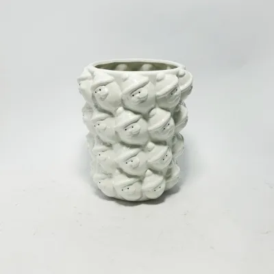 Factory Direct 3D Nordic Snowman Head Vases Unique Ceramic Tabletop Vase Luxury Creative Design Customized Color Home Decoration