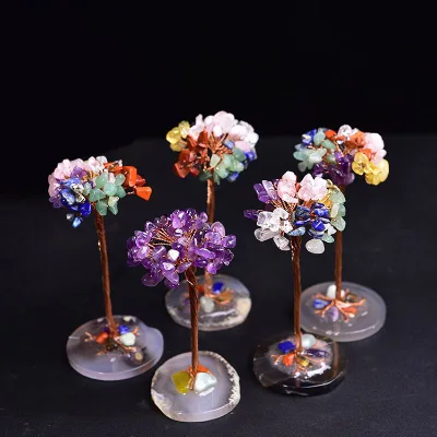 Wholesale Natural Crystal Chips Rose Quartz Gemstone Gravel Small Crystal Tree