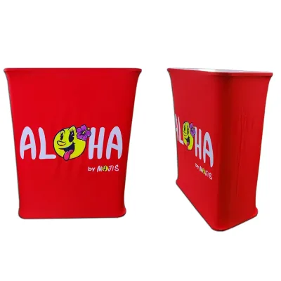 FEAMONT Portable Promotion Table High Quality Aluminum Fabric Tube Curved Trade Shows Shop Retail Polyester Flags Banners