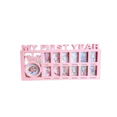 Newborn Souvenirs Infant Growing Memory Gifts Baby's First Year Photo Frame 12 Months Pictures Plastic Keepsake Frame for Memory