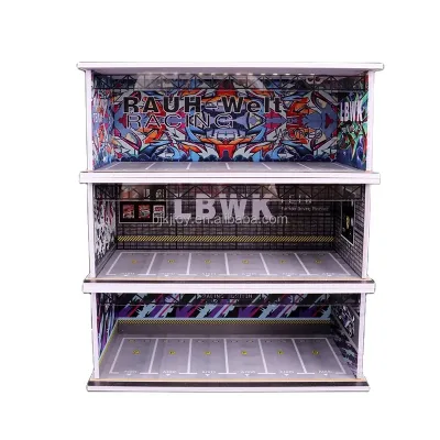 Led Parking Lot 1/64 Diecast Car Model Six Parking Space PVC Garage Model Handmade Diy Scene Model Customization