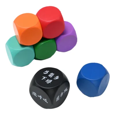 Custom Size and Logo Colorful Game Dice for Kids and Adults 6 Sided Foam Dice