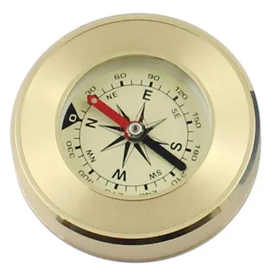 Antique Metal Crafts Gift Travel Souvenir 57mm Small Pocket Brass Compass
